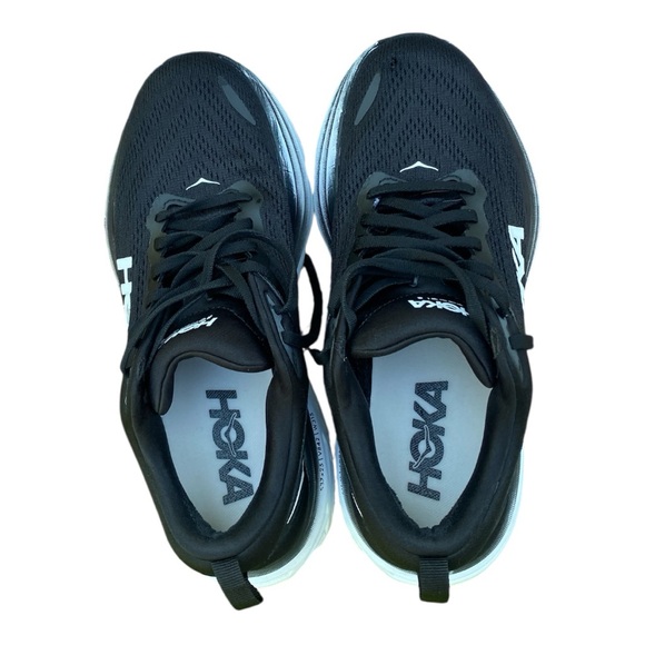 Hoka Black Athletic Shoes with White Soles - Picture 5 of 10